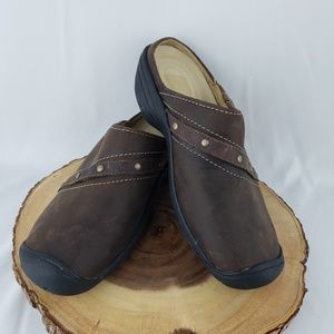 Keen Mule Sz 10 Brown Slip On Leather